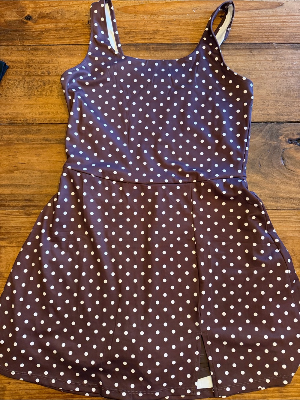 Women’s Brown Polka Dot Sleeveless Dress